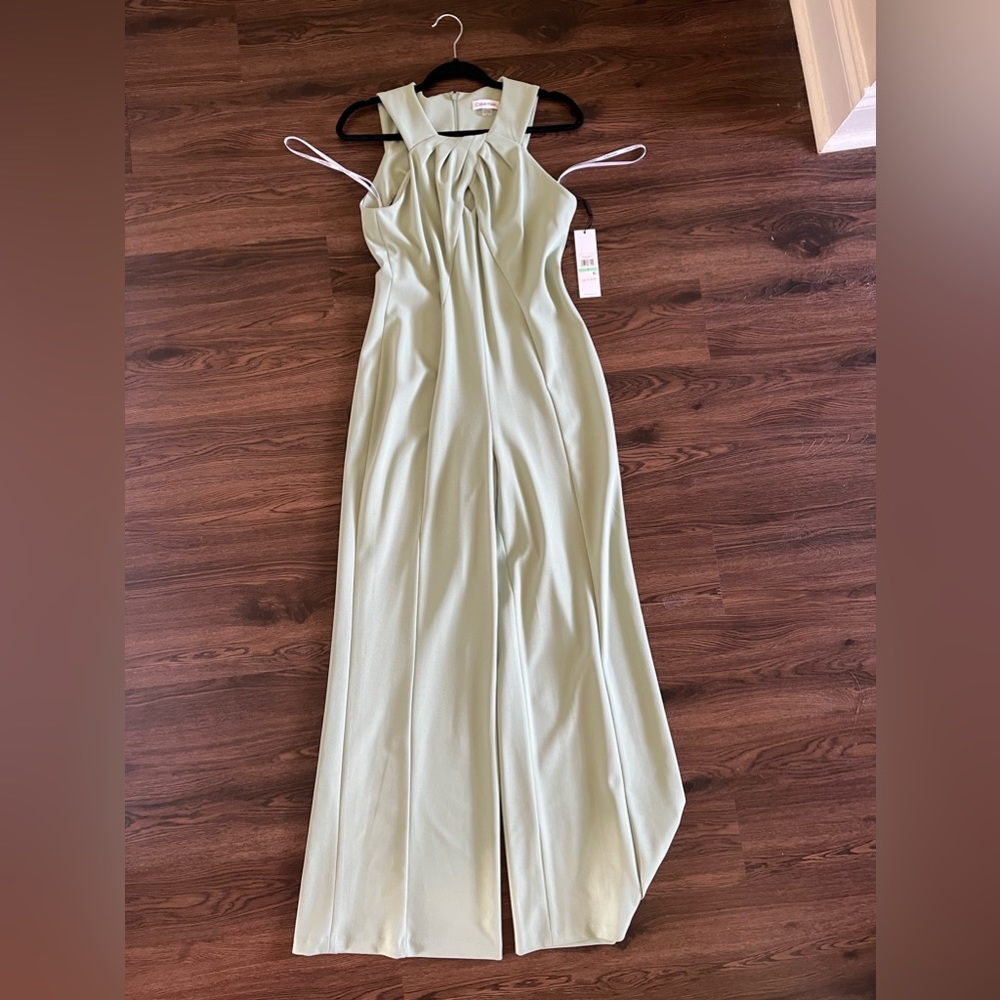 Calvin Klein green high neck jumpsuit